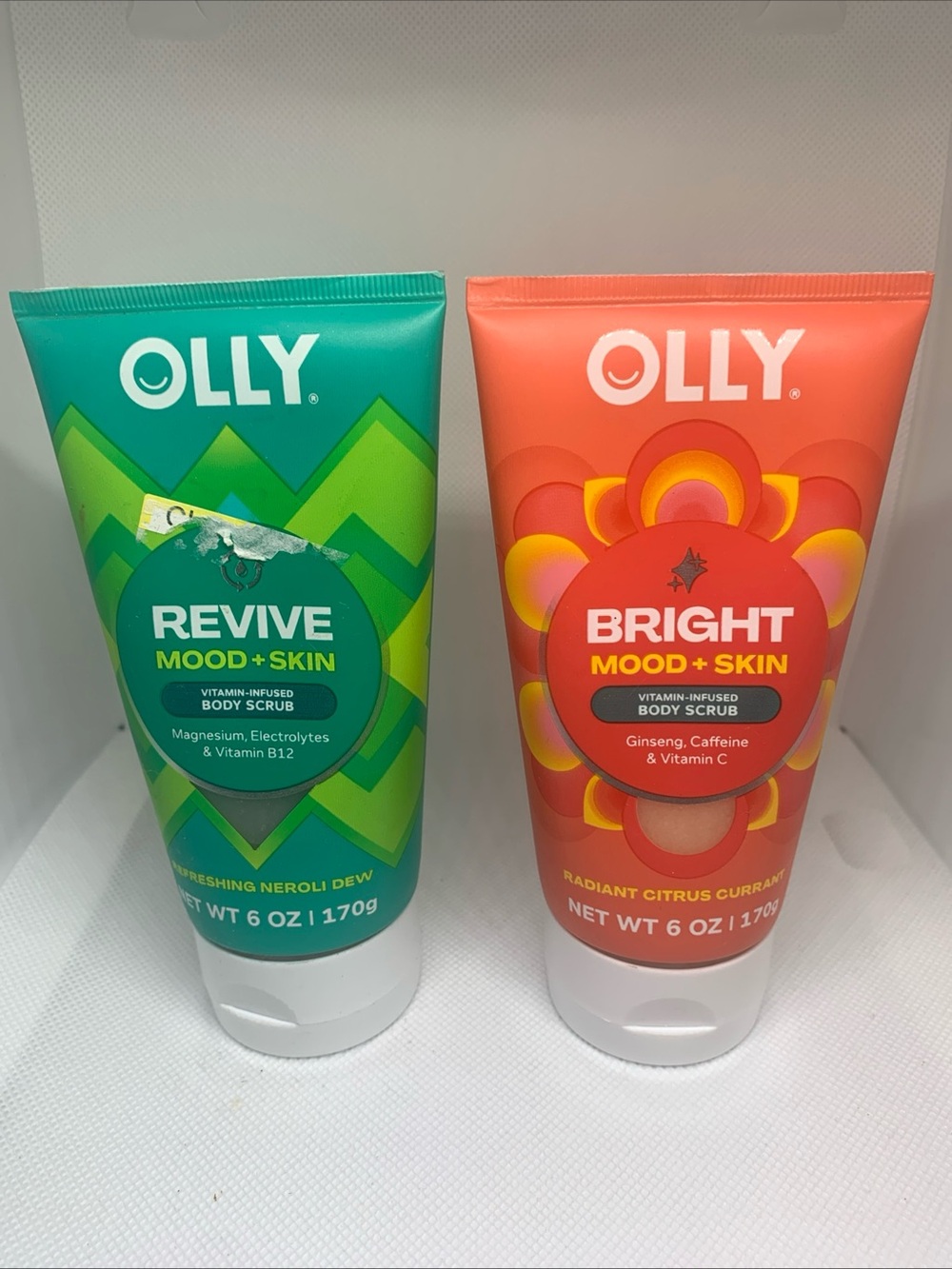Olly Revive Mood + Skin Body Scrub Citrus and Neroli Dew 6 Oz each